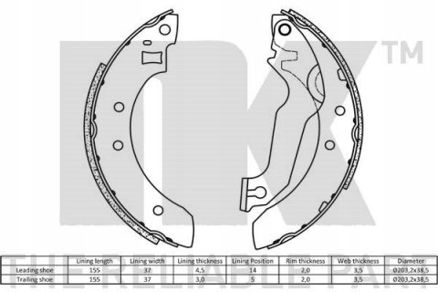 SZCZĘKI HAMULCOWE FORD ESCORT NK 2725365