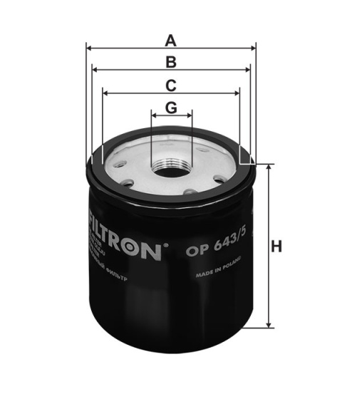 FILTR OLEJU DACIA DOKKER LODGY LOGAN II SANDERO, OP 643/5