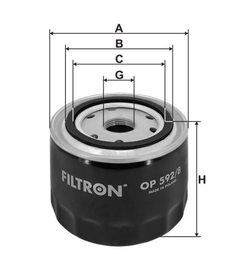 FILTR OLEJU FIAT, OP 592/8, OP592/8