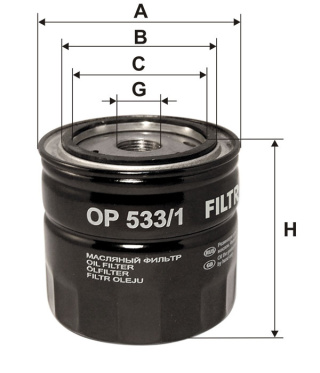 FILTR OLEJU FORD MONDEO 2.5 94-, OP 533/1, OP533/1