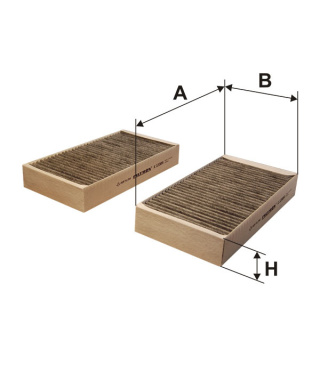 FILTR POWIETRZA KABINOWY WĘGLOWY DB, K1200A-2X, K 1200A-2x