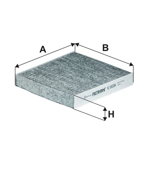 FILTR POWIETRZA KABINOWY WĘGLOWY FIAT 500, K1322A, K 1322A