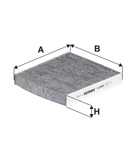 FILTR POWIETRZA KABINOWY WĘGLOWY GM, ISUZU, MITSUBISHI, K1241A, K 1241A