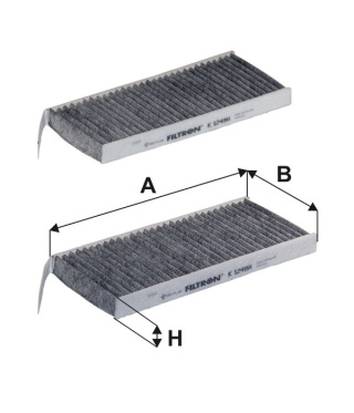 FILTR POWIETRZA KABINOWY WĘGLOWY NISSAN OPEL, K1248A-2X, K 1248A-2x