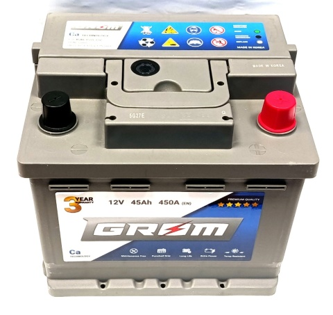 AKUMULATOR 45AH 12V 450A P+ GROM PREMIUM 3 LATA GWARANCJI