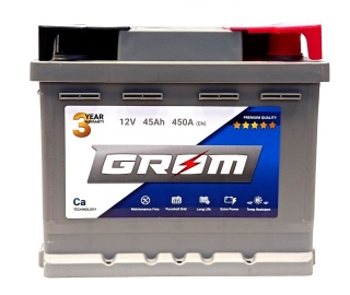 AKUMULATOR 45AH 12V 450A P+ GROM PREMIUM 3 LATA GWARANCJI