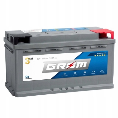 AKUMULATOR 100AH 12V 900A P+ GROM PREMIUM - 3 LATA GWARANCJI