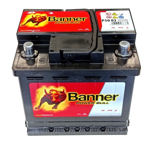 AKUMULATOR 50AH 12V 450A P+ BANNER POWER BULL, P5003