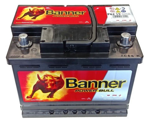 AKUMULATOR 62AH 12V 550A P+ BANNER POWER BULL, P6219
