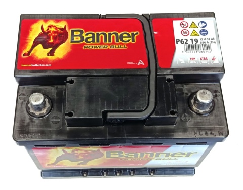 AKUMULATOR 62AH 12V 550A P+ BANNER POWER BULL, P6219