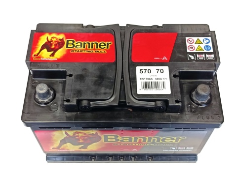 AKUMULATOR 70AH 12V 600A P+ BANNER STARTING BULL, P57070