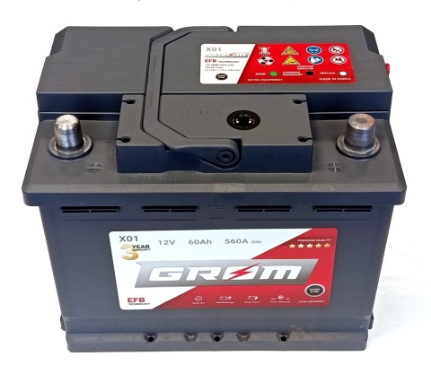 AKUMULATOR EFB 60AH 12V 560A P+ GROM PREMIUM - 3 LATA GWARANCJI