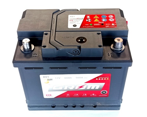 AKUMULATOR EFB 60AH 12V 560A P+ GROM PREMIUM - 3 LATA GWARANCJI